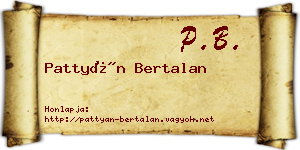 Pattyán Bertalan névjegykártya