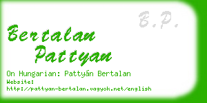 bertalan pattyan business card