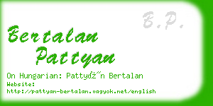 bertalan pattyan business card